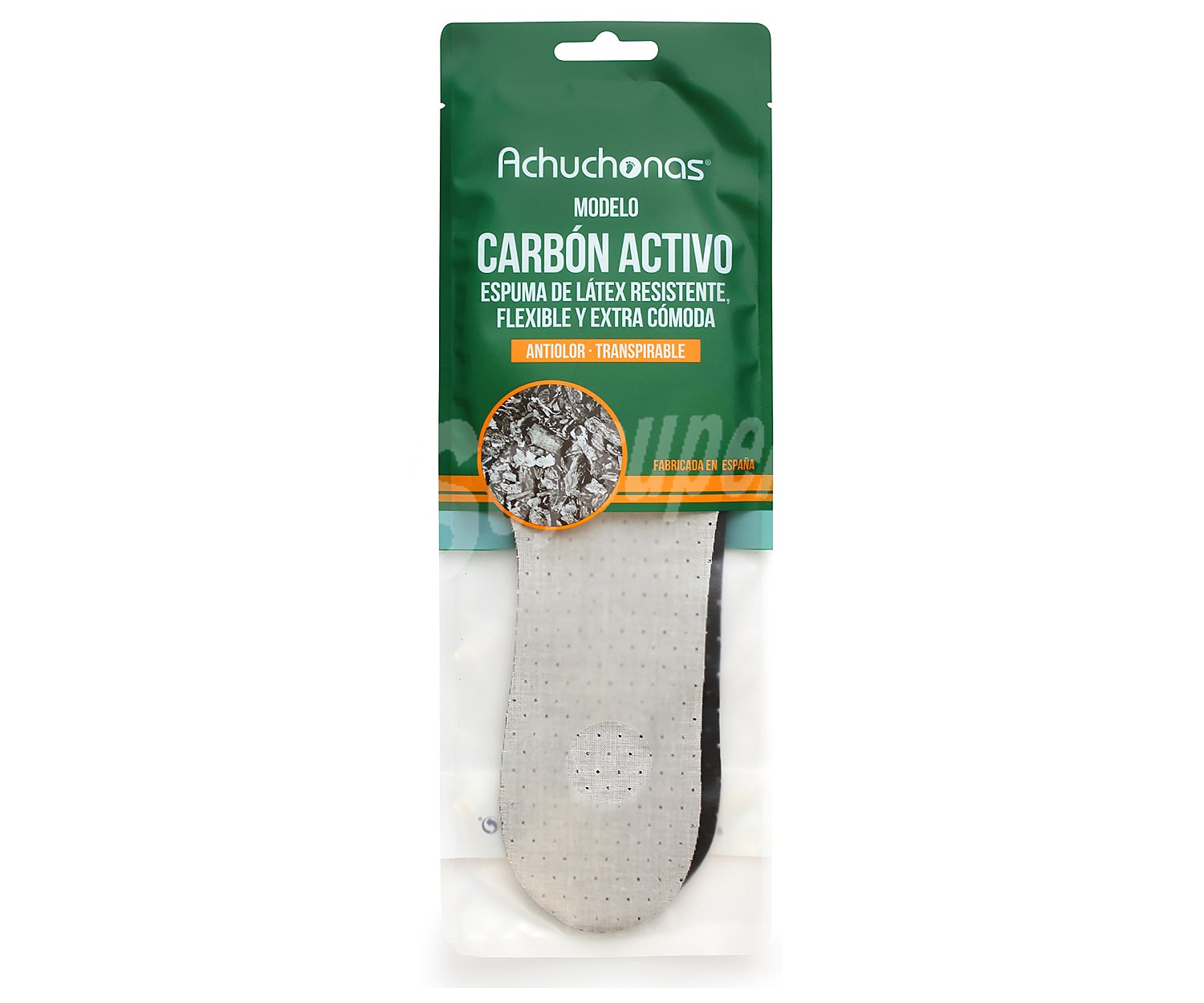 Plantilla carbón activo antiolor achuchonas, resistente, transpirable, extra cómoda, talla 36/37