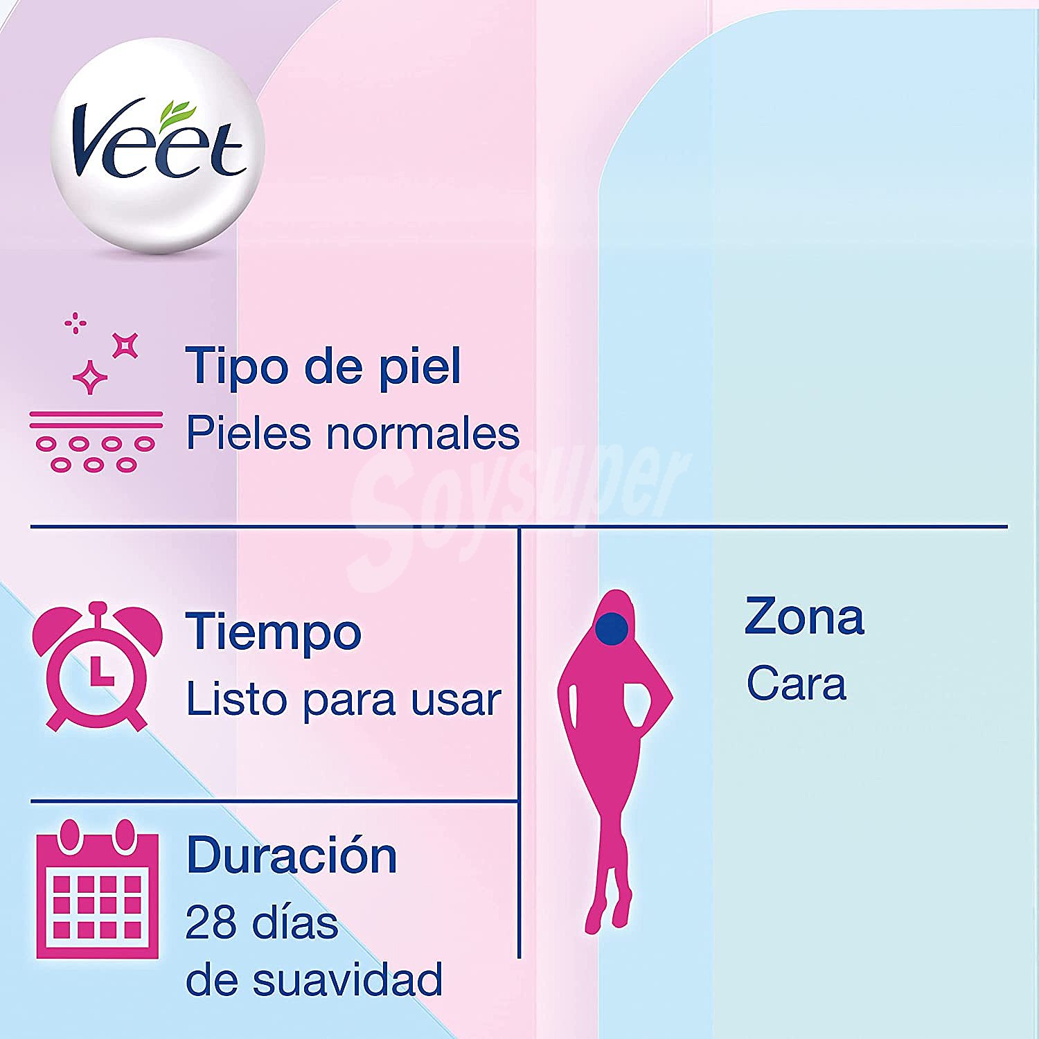 Bandas de cera depilatoria piel normal veet