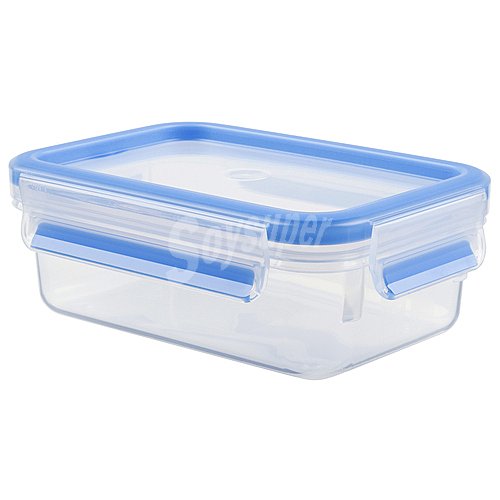 Recipiente rectangular de plástico con cierre hermértico de clip para alimentos, , Masterseal tefal