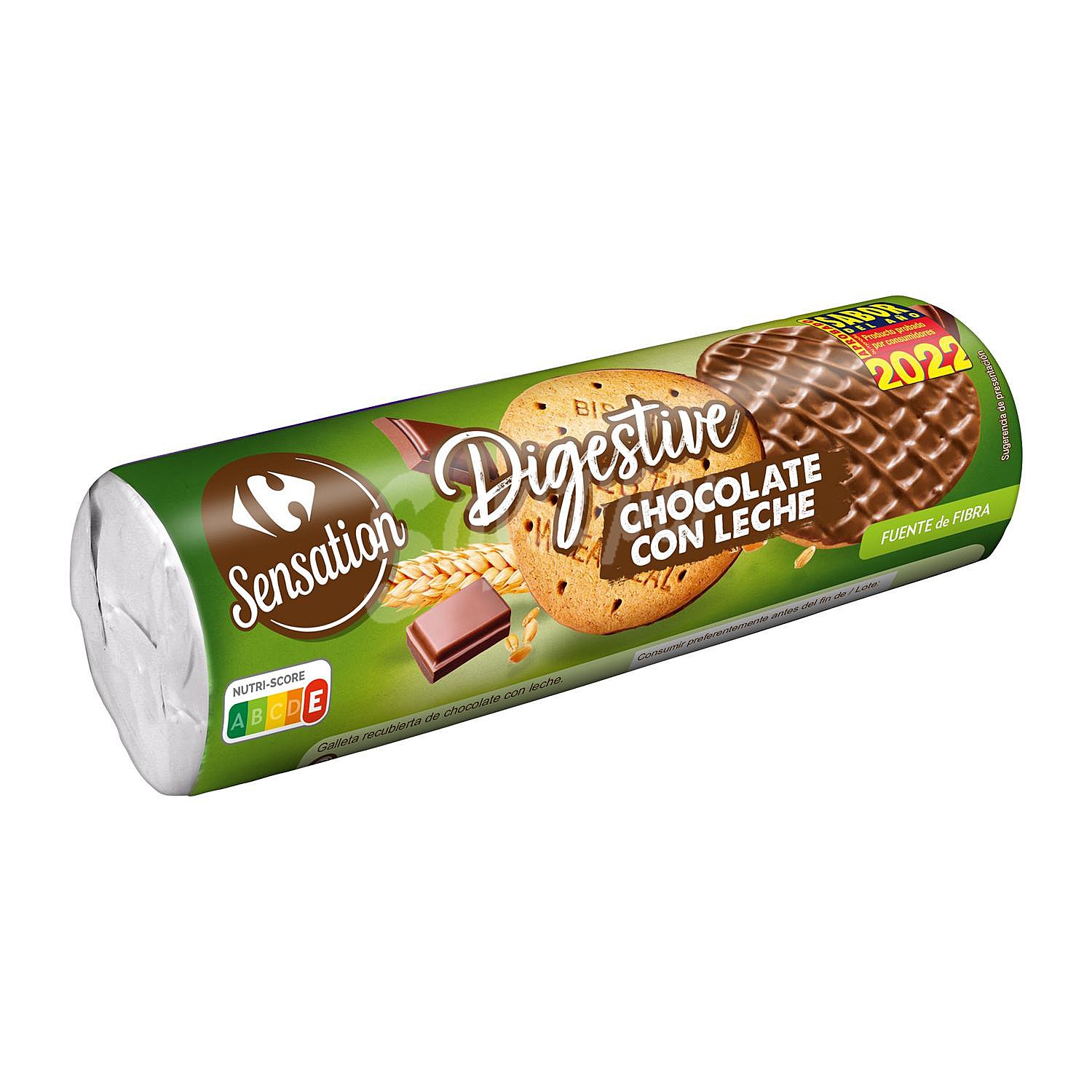 Galletas recubiertas de chocolate con leche Digestive Carrefour Sensation