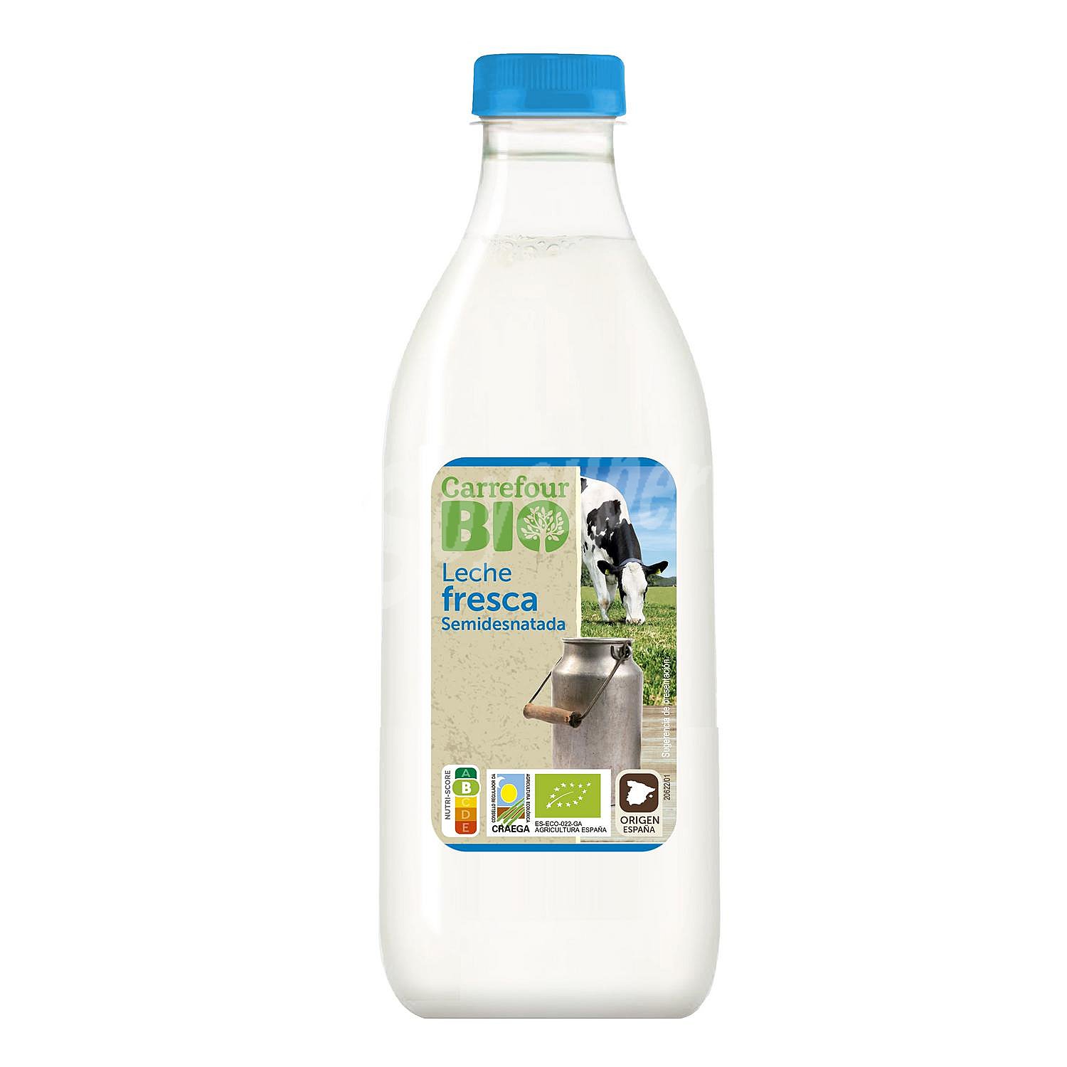 Leche semidesnatada fresca ecológica Carrefour