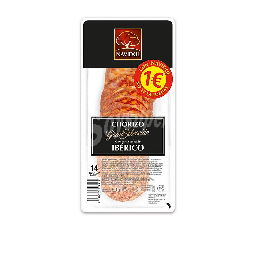 Gran Selección chorizo ibérico en lonchas sin gluten