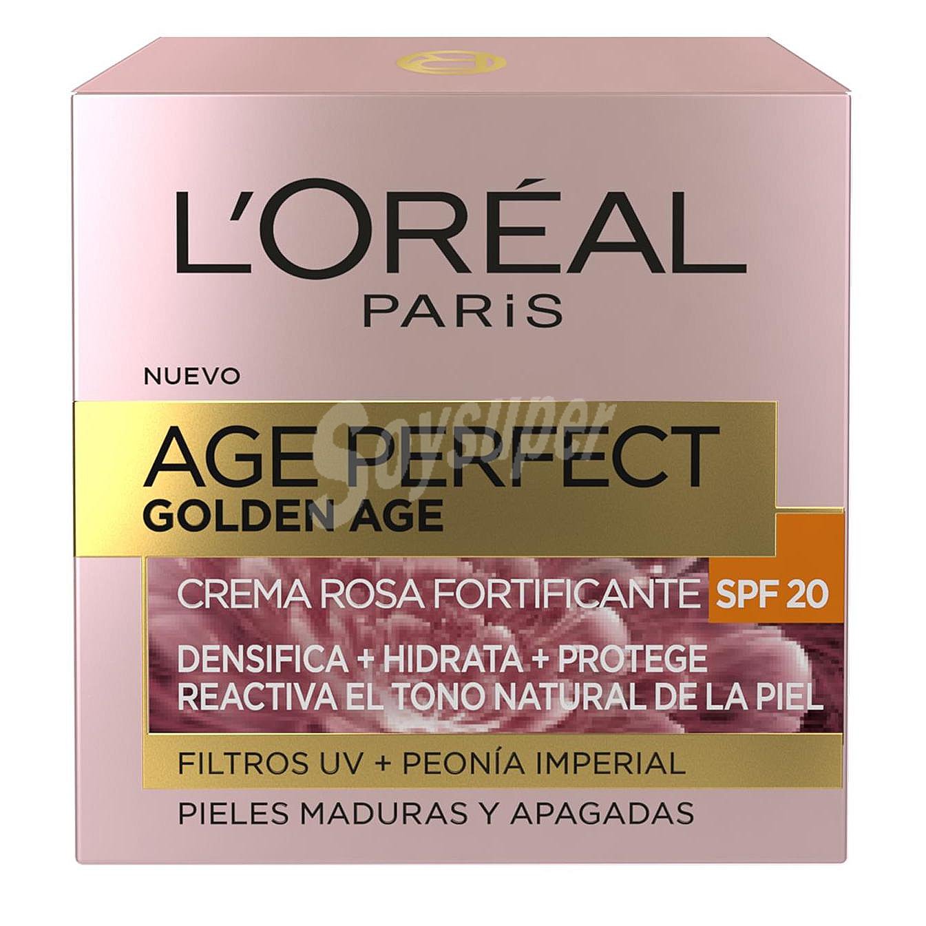 Crema rosa de día con SFP 20, para pieles maduras y apagadas l'oréal paris Age perfect golden age