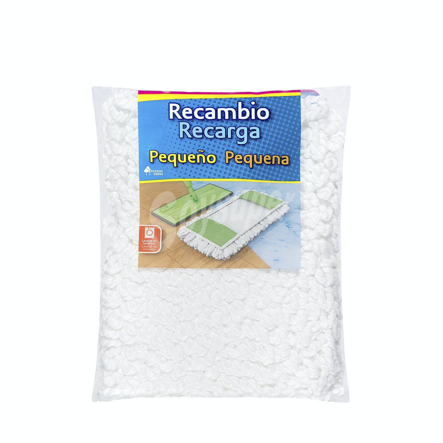 Mopa recambio microfibra pequeño (adaptable a bastidor de mopa atrapapolvo)