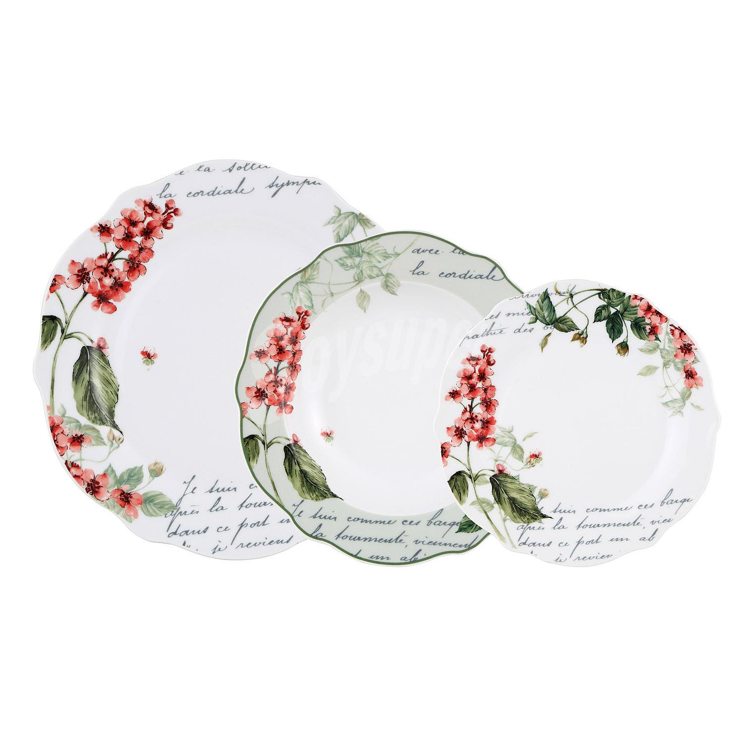 Vajilla Porcelana Provence 18 pzas - Multicolor