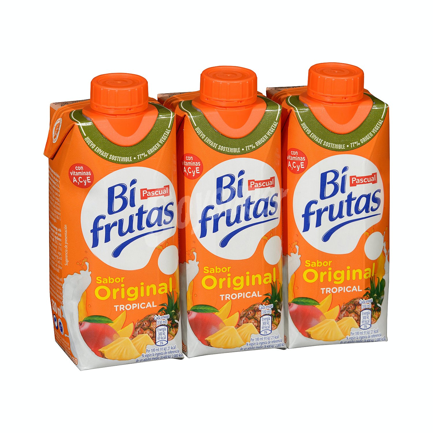 Leche con zumo de frutas tropicales y 0% materia grasa