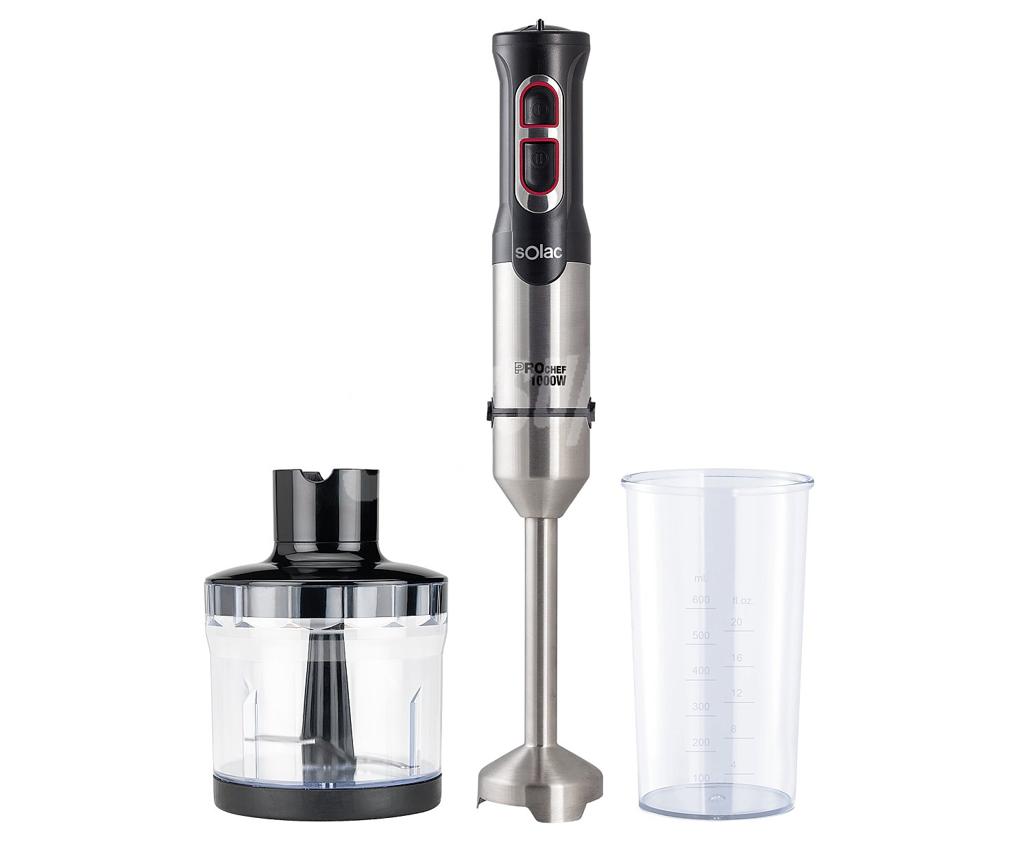 Batidora de mano BA5607 Pro 1000 Chef, 1000W, velocidad variable, incluye vaso medidor y picador BA5605 Pro 1000 Chef