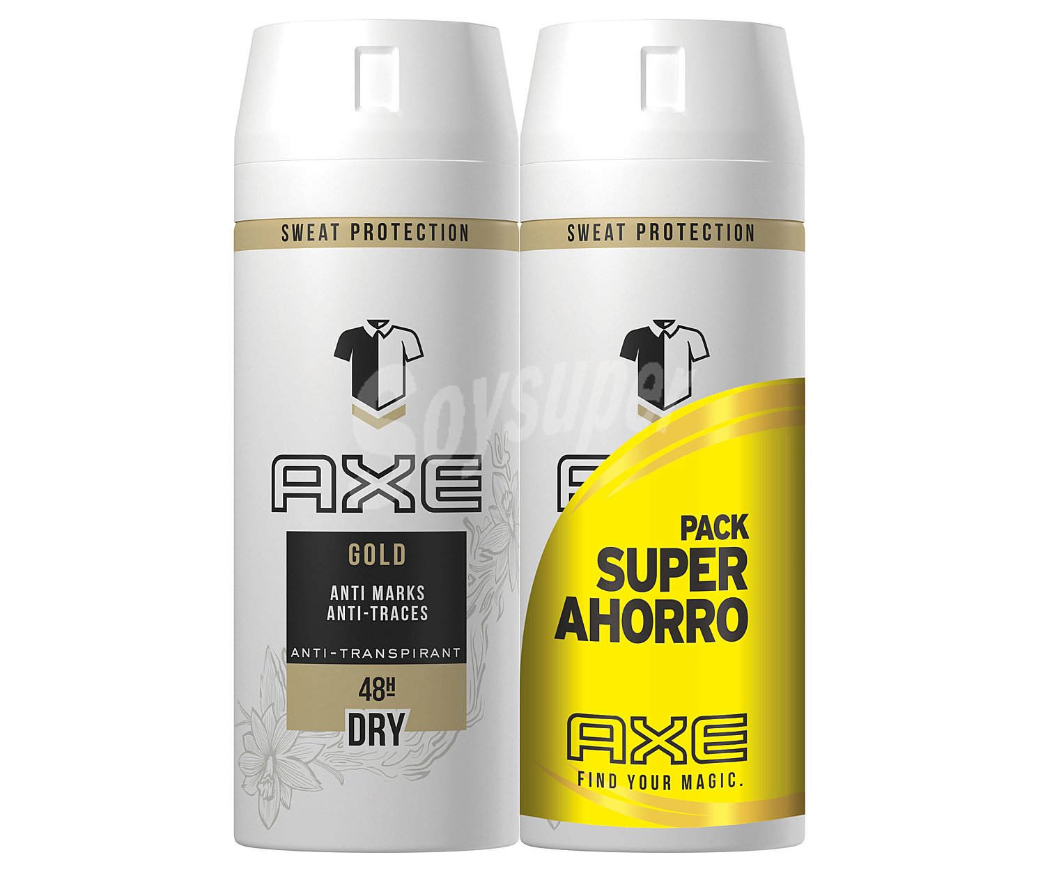 Desodorante en spray para hombre con protección anti transpirante hasta 48 horas AXE Gold