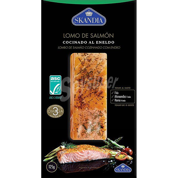 Lomo de salmón cocinado al eneldo ASC