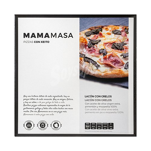 Mamamasa Pizza congelada de lacón con grelos y mozarella 100% mamamasa