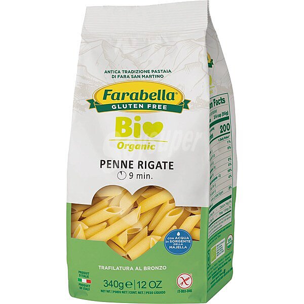 Farabella Bio Organic penne rigate sin gluten y sin lactosa