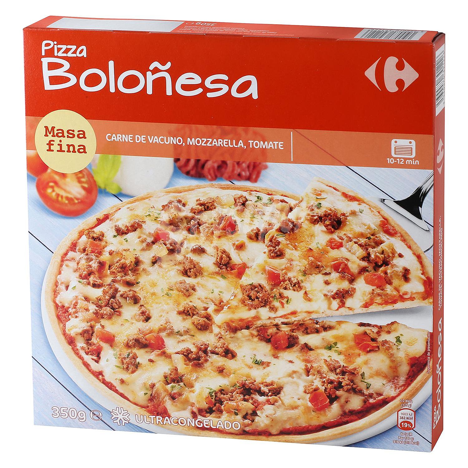 Pizza boloñesa Carrefour