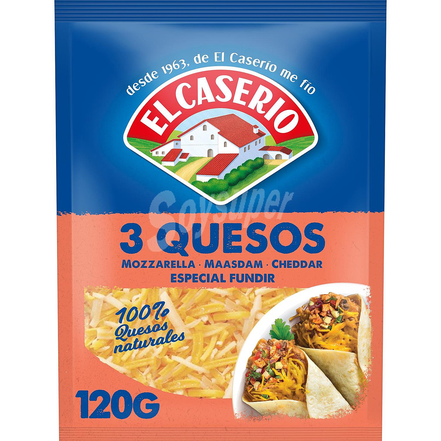 Queso rallado 3 quesos 100 % natural EL caserio