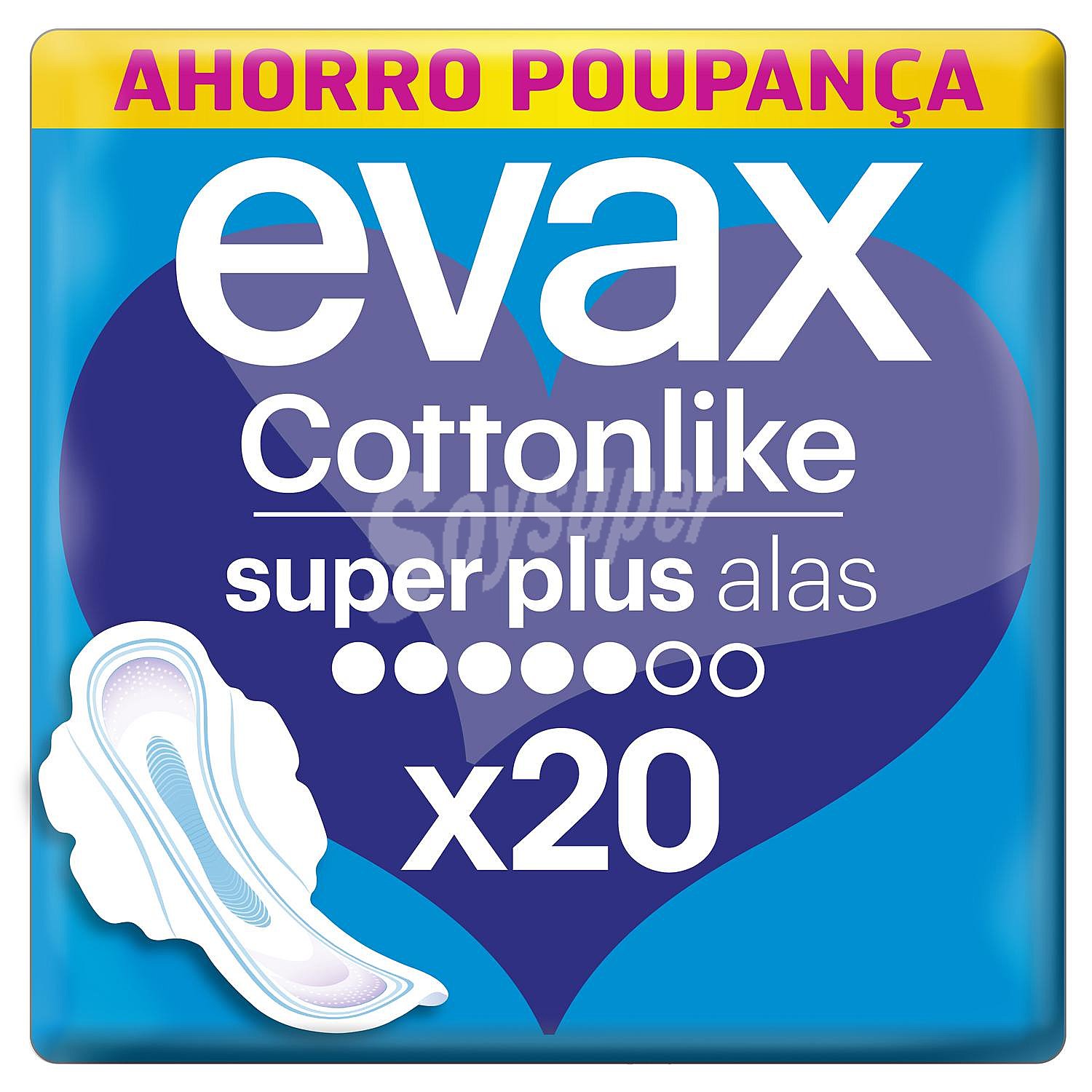 Cottonlike compresa con alas super plus