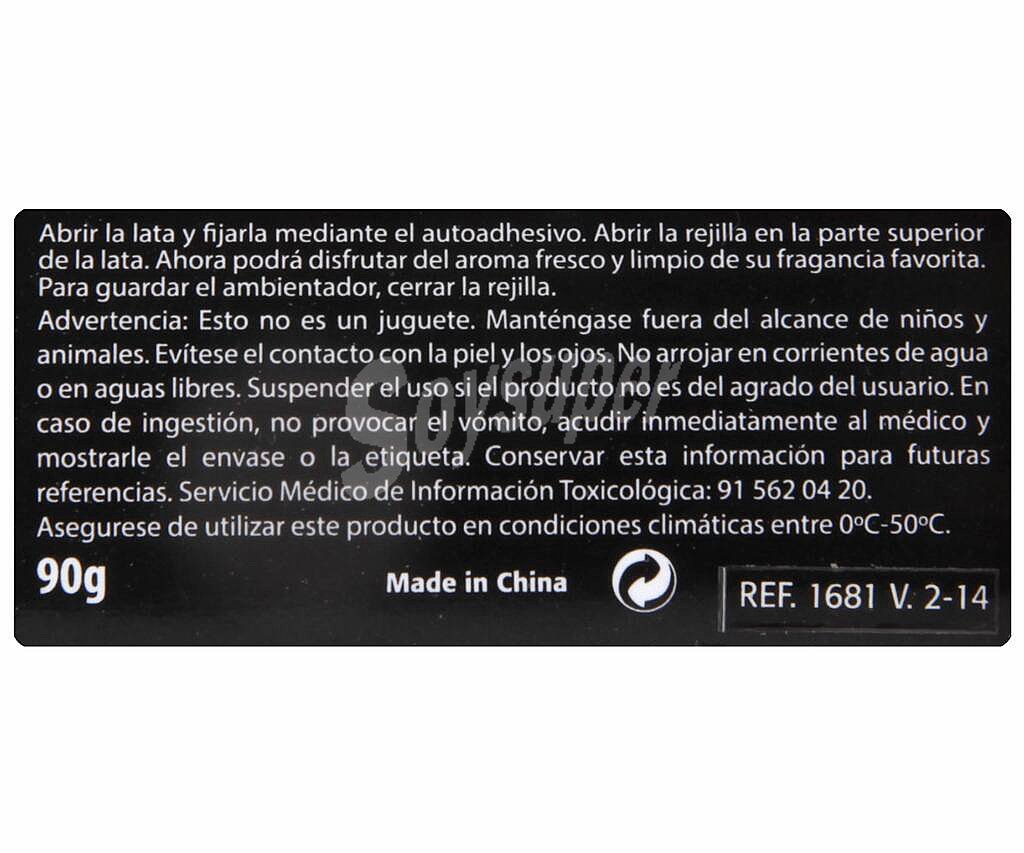 Ambientador en gel para coche, en envase de lata con dosificador y con olor a fresa rolmóvil