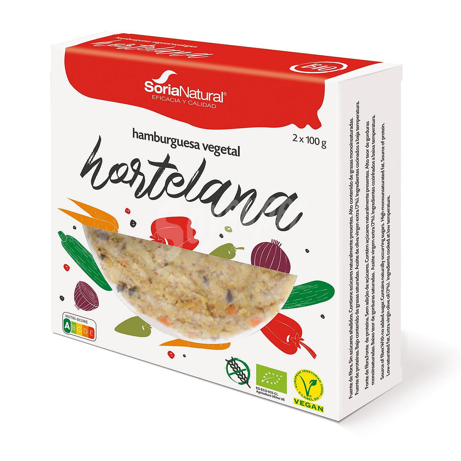 Hamburguesa vegetal hortelana ecológica Soria Natural sin gluten