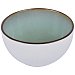 Bol de gres bicolor, verde y blanco, 14cm., stoneware.