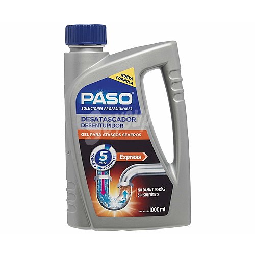 Desatascador Gel Express, para atascos severos, paso