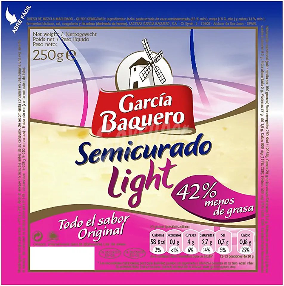 García Baquero Queso semicurado cuña