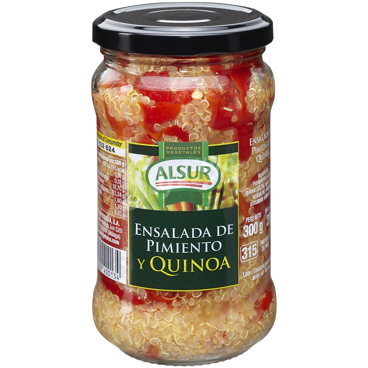 Ensalada de pimiento y quinoa Alsur sin gluten y sin lactosa