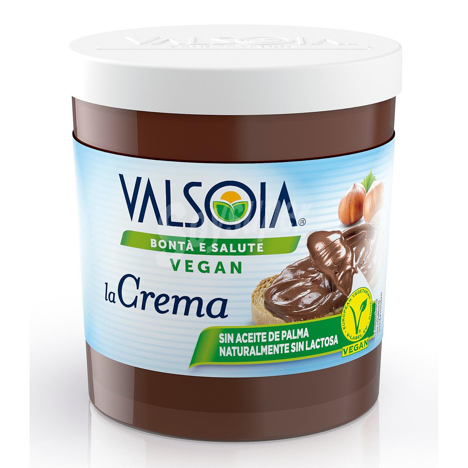 Crema de cacao y avellanas con soja Valsoia sin gluten, sin lactosa y sin aceite de palma