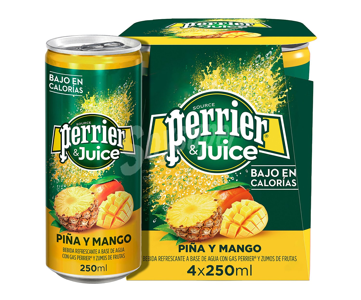 Perrier Bebida refrescante a base de agua con gas y zumo de piña y mango perrier