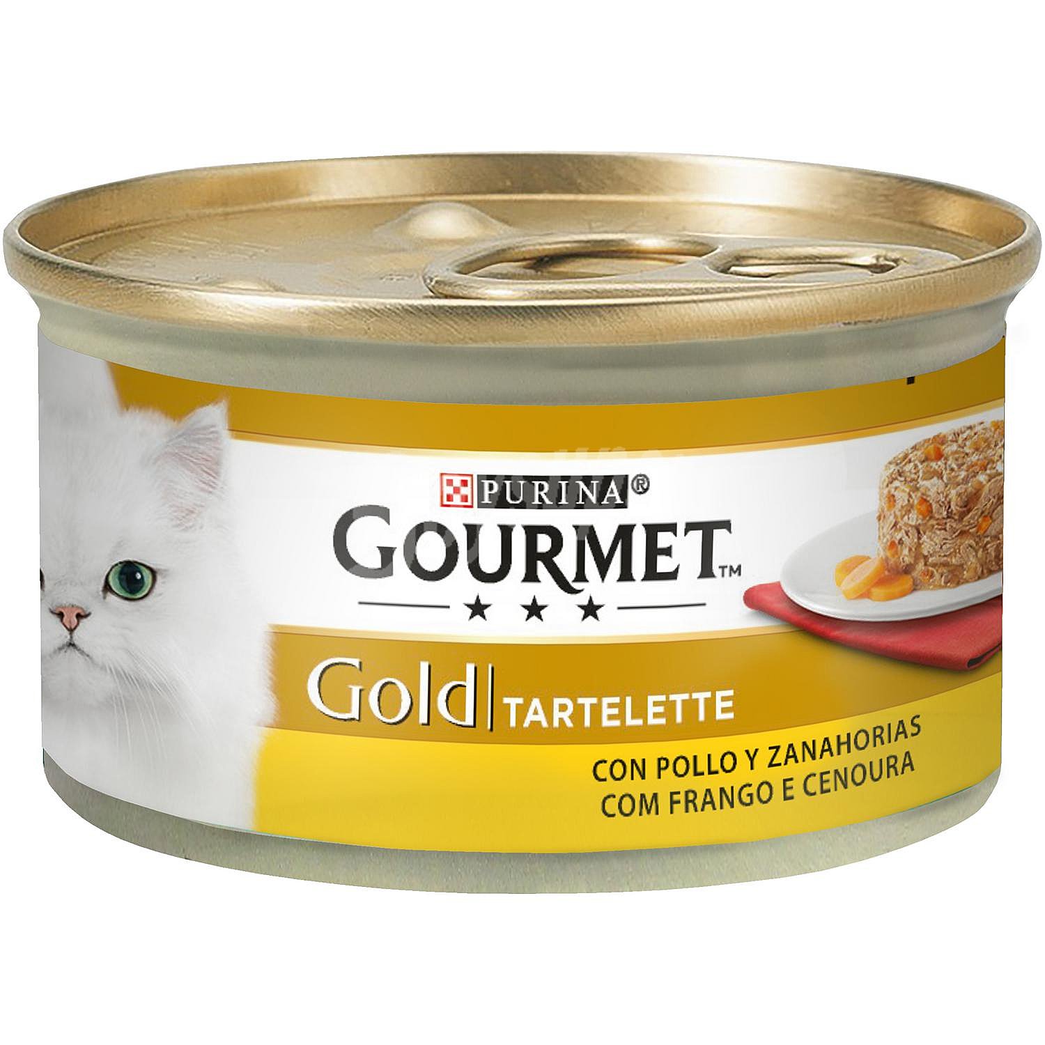 Comida húmeda tartalette pollo y zanahoria para gato adulto Gold