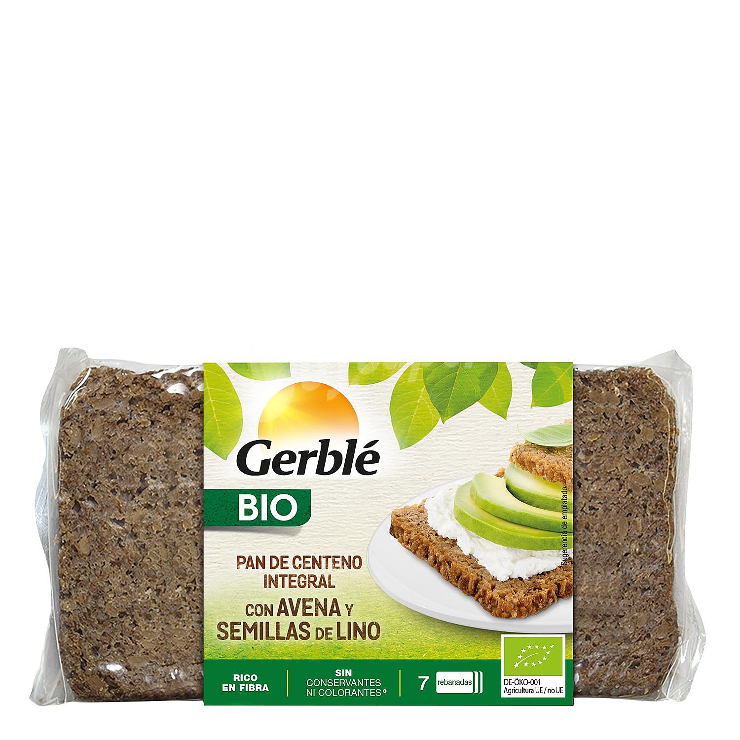 Pan de centeno ecológico integral con avena y semillas de lino