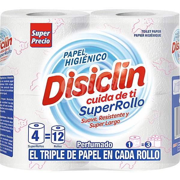 papel higiénico super rollo perfumado el triple de papel en cada rollo 