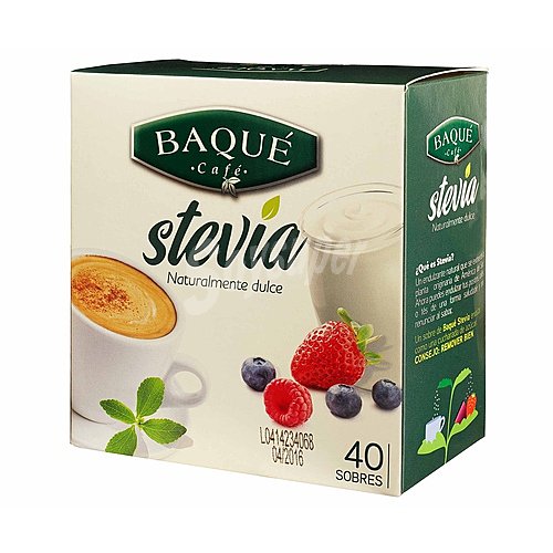 Baqué Edulcorante con stevia en sobres