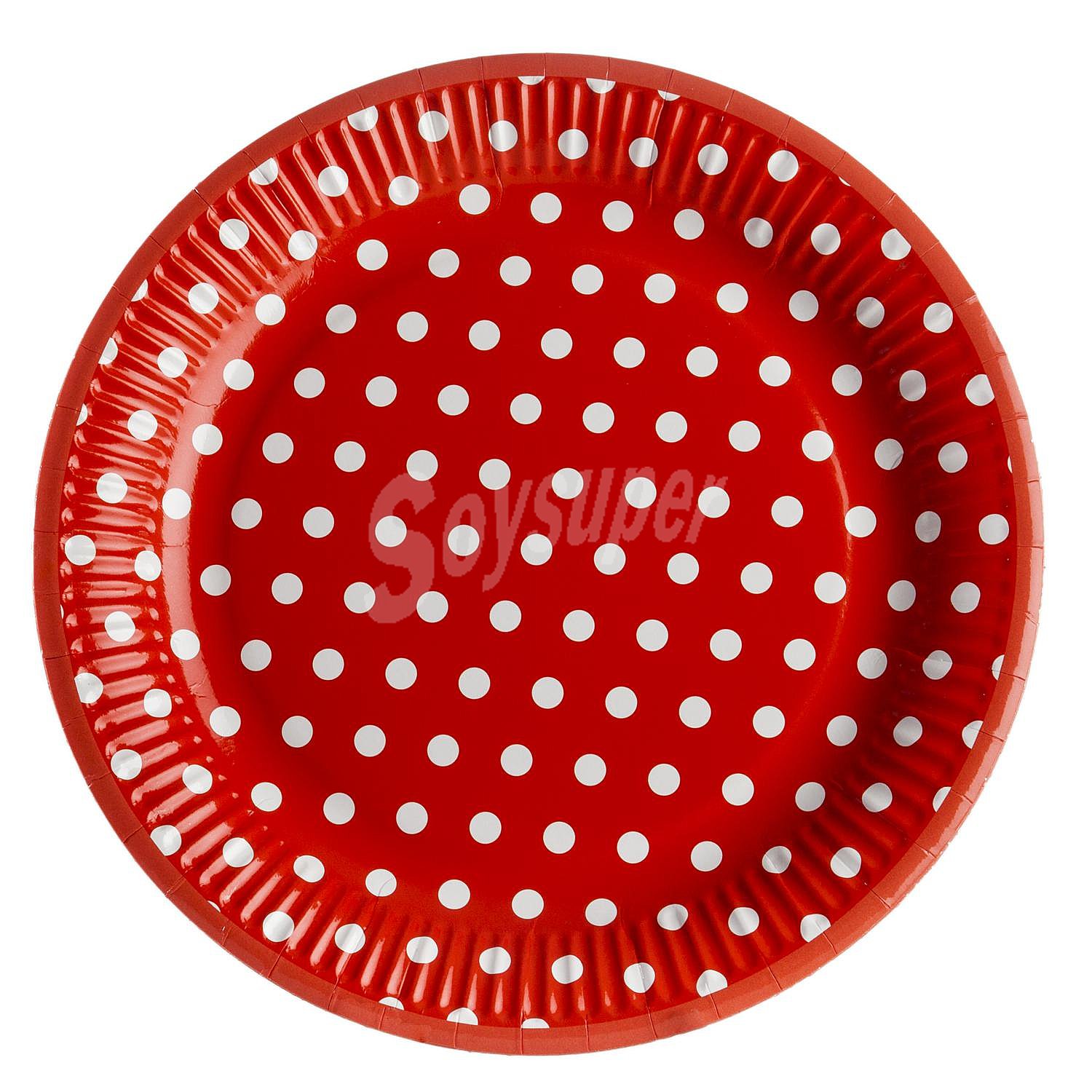 Plato Desechable 23 cm 23 cm - Rojo