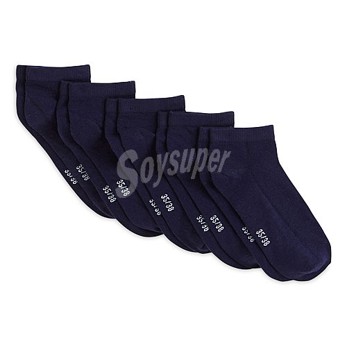 Lote de 5 pares de calcetines para mujer IN extenso, talla 35/38