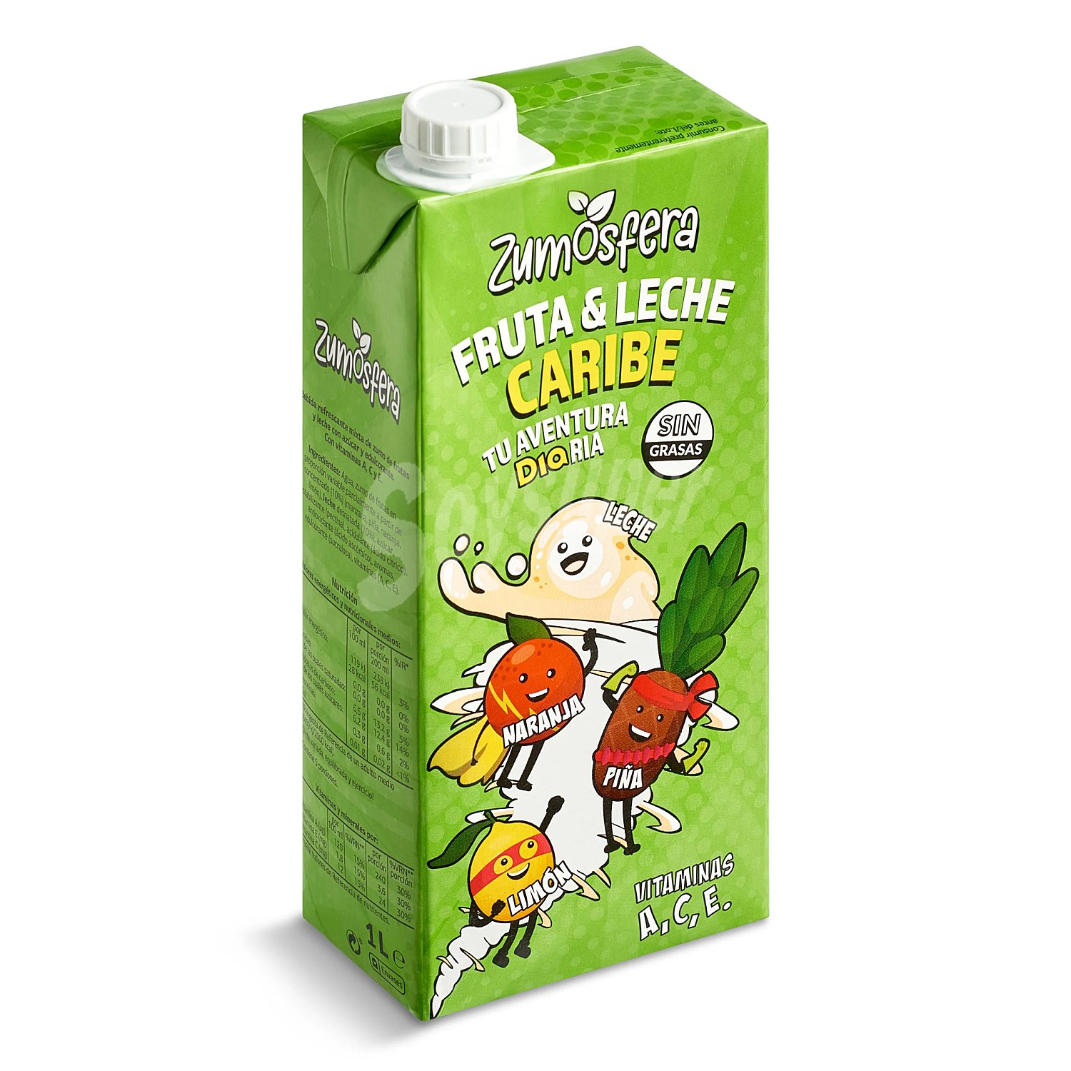 Bebida leche y frutas caribe Zumosfera