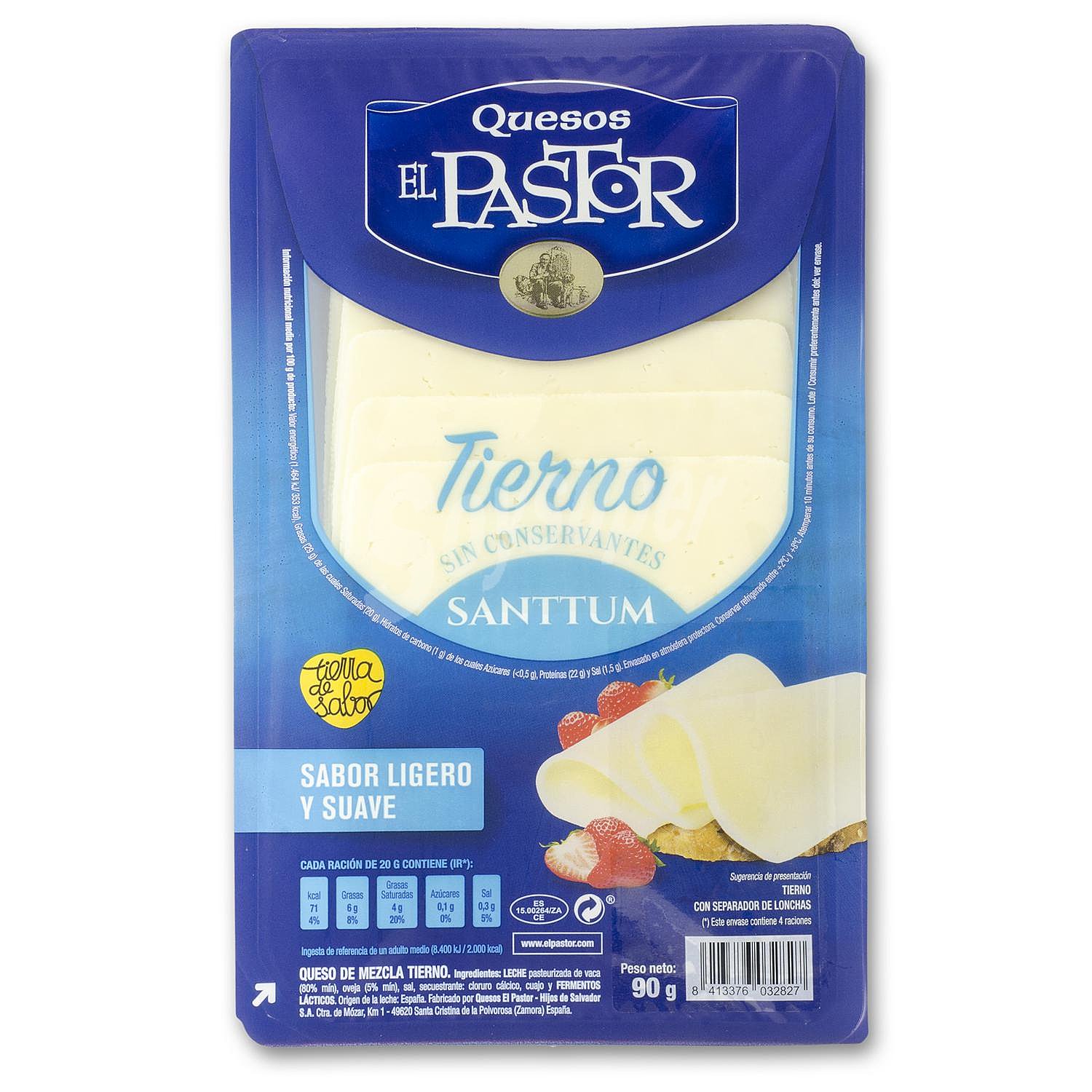 Queso mezcla tierno en lonchas El Pastor