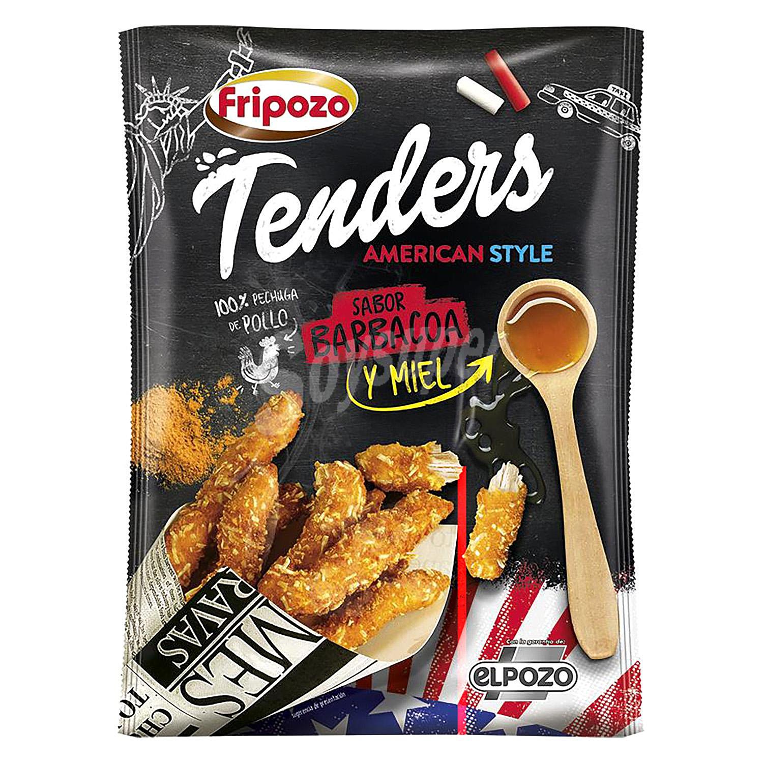 Tenders de pechuga de pollo barbacoa y miel american style