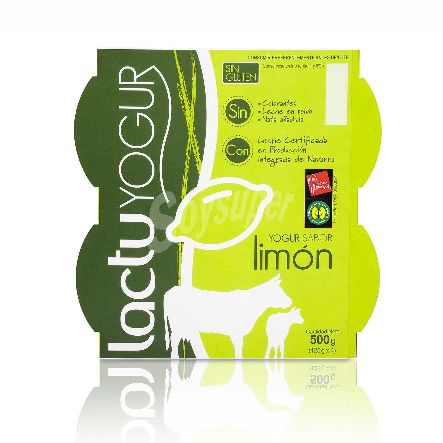 Yogur sabor limón Lacturale sin gluten