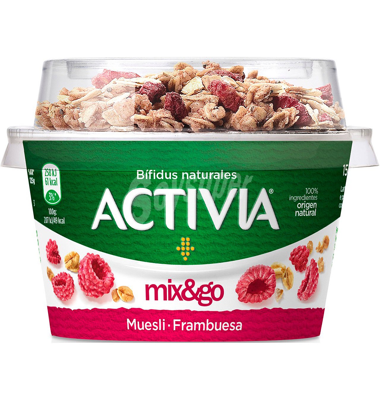 Activia mix&go danone muesli-frambuesa