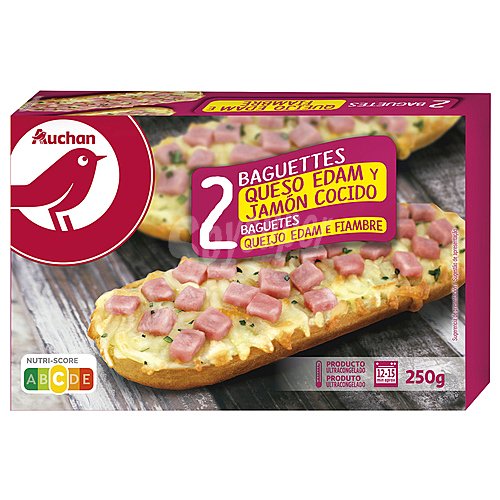 Producto alcampo Baguettes de jamón cocido ahumado y queso Edam producto alcampo