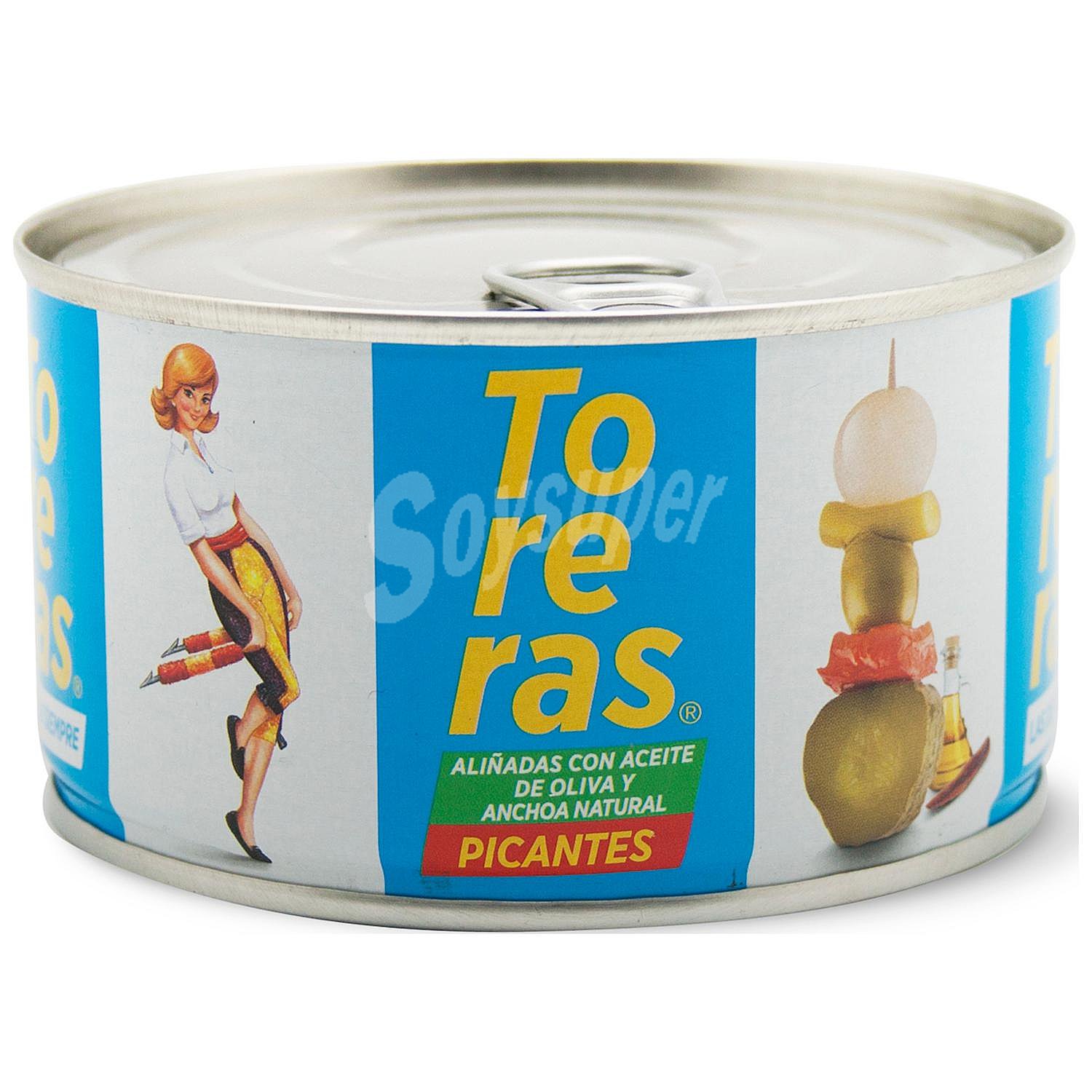 Toreras picantes aliñadas con aceite de oliva y anchoas