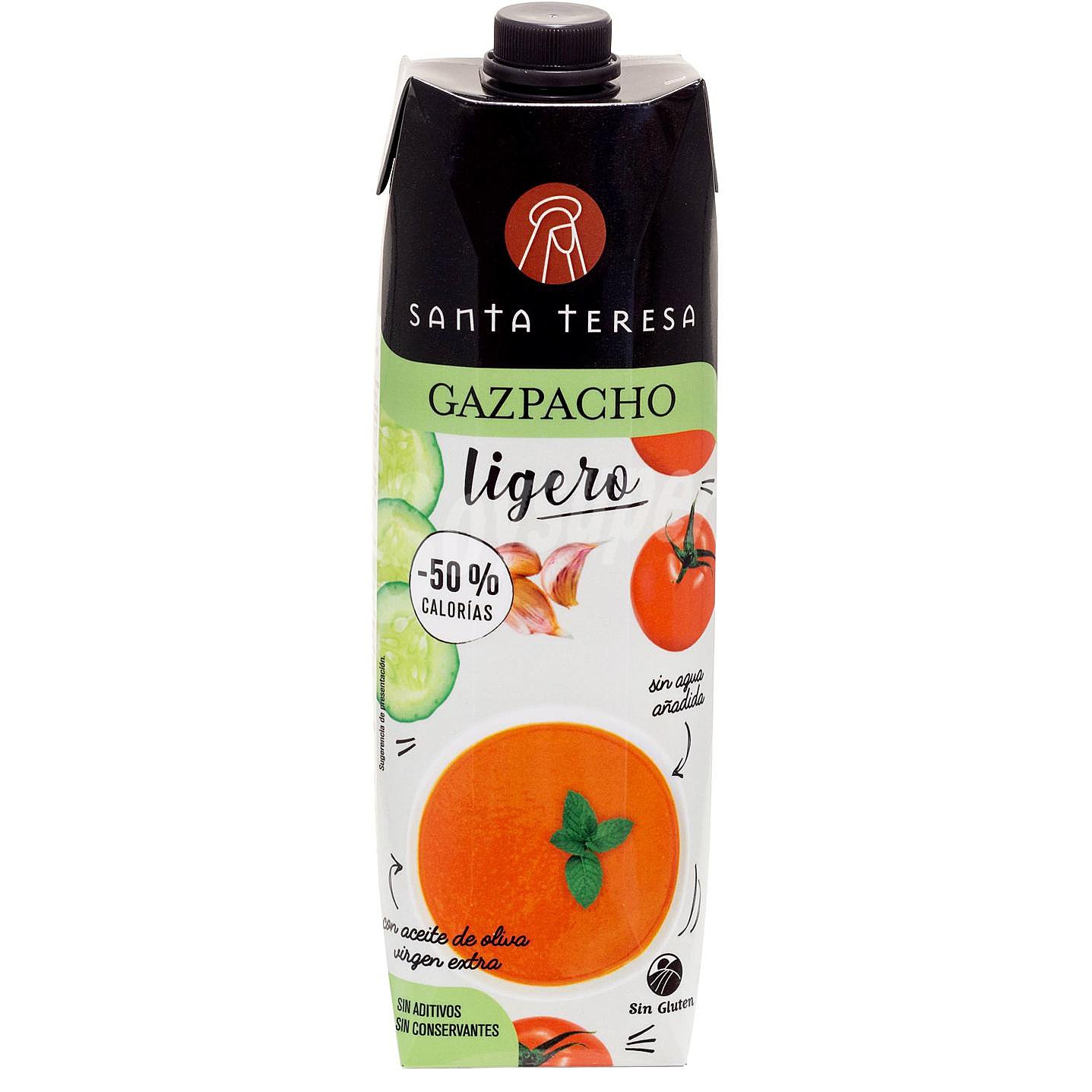 Gazpacho ligero - 50% de calorías sin gluten