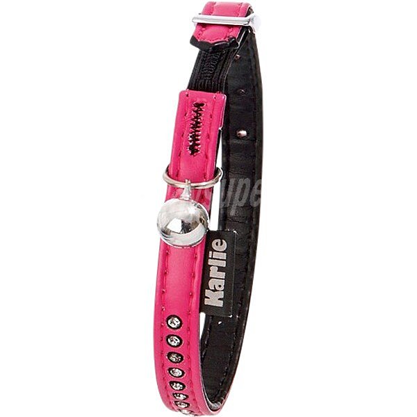 Collar de piel para gato color rosa medidas 11mm-30cm