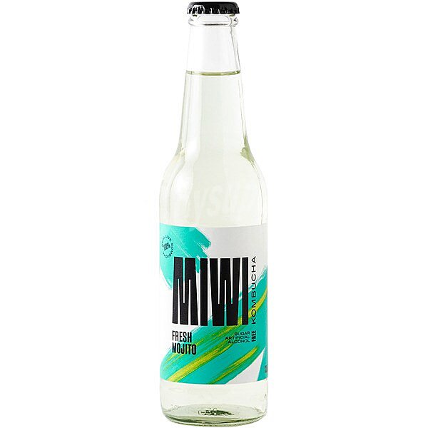 Kombucha sin azucar sabor mojito botella 33 cl