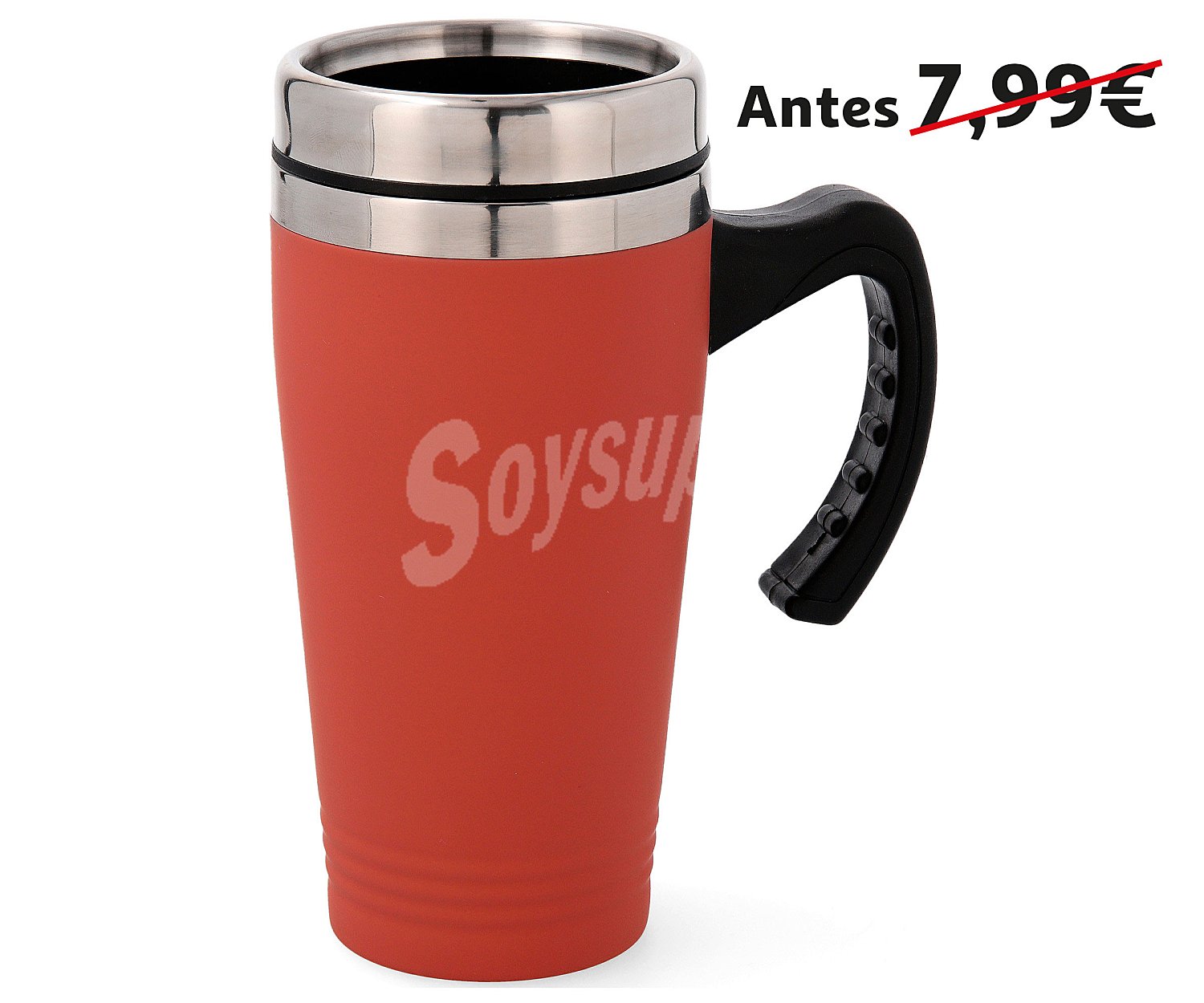 Taza termo Arizona de acero inoxidable color rojo con de capacidad, quid