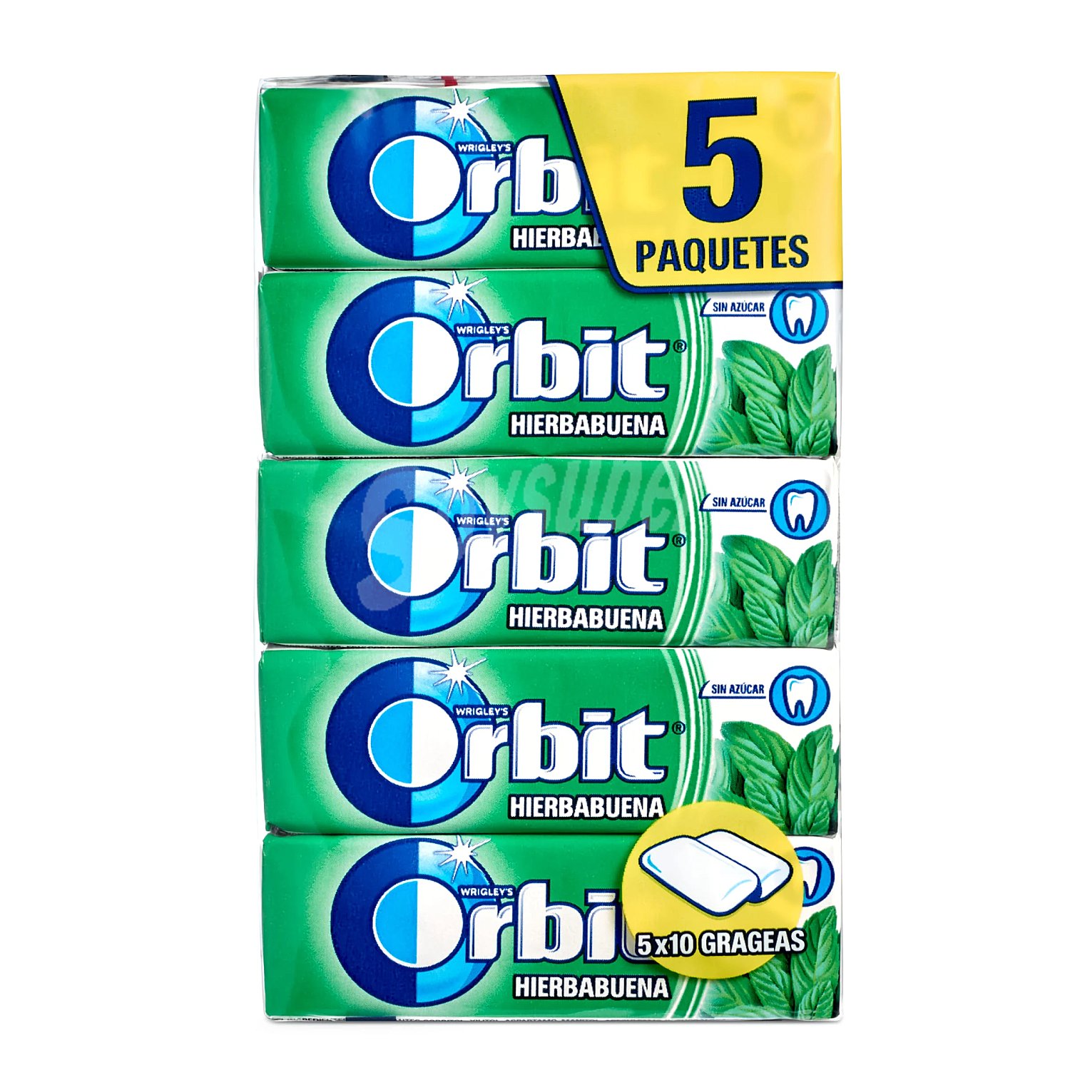 Chicles sabor hierbabuena sin azúcar Orbit