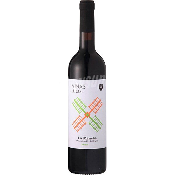 Vino tinto joven tempranillo D.O. La Mancha elaborado para grupo El Corte Inglés botella 75 cl