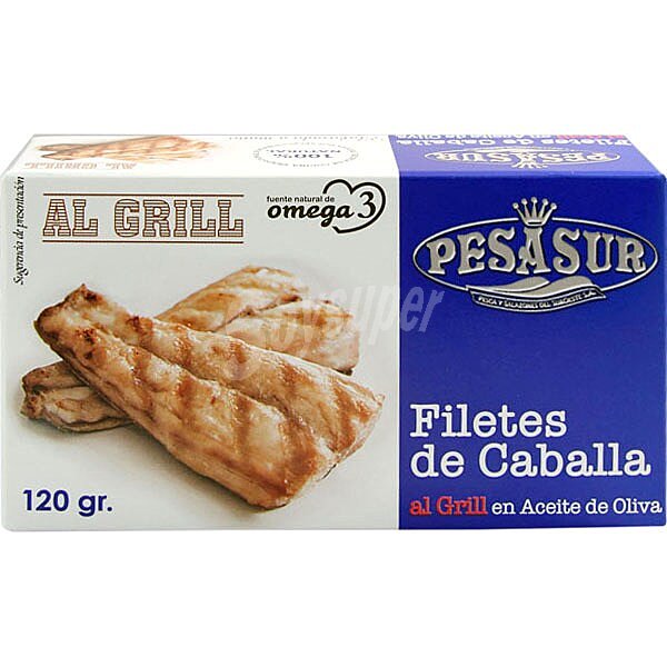 Filetes de caballa al grill en aceite de oliva Pesasur