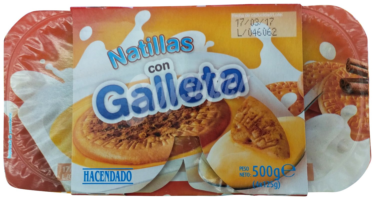 Natilla con galleta