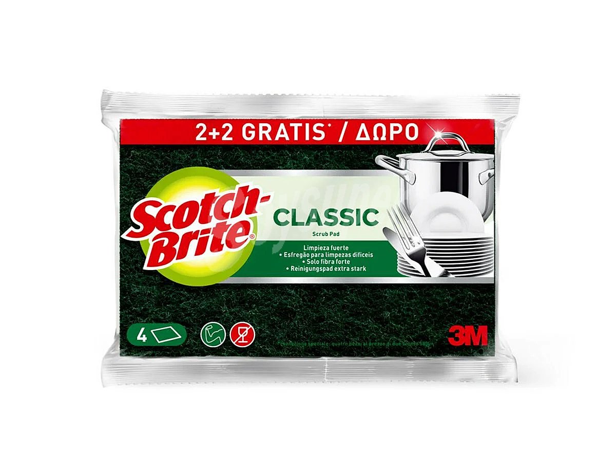 Estropajo de fibra verde duplo scotch brite