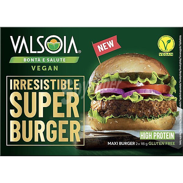 Bontà e Salute super hamburguesa vegana sin gluten 2 unidades