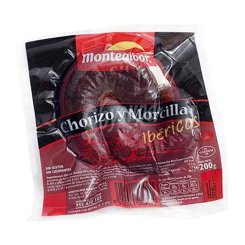 Montealbor Chorizo y morcilla Ibéricos, envasados al vacio montealbor